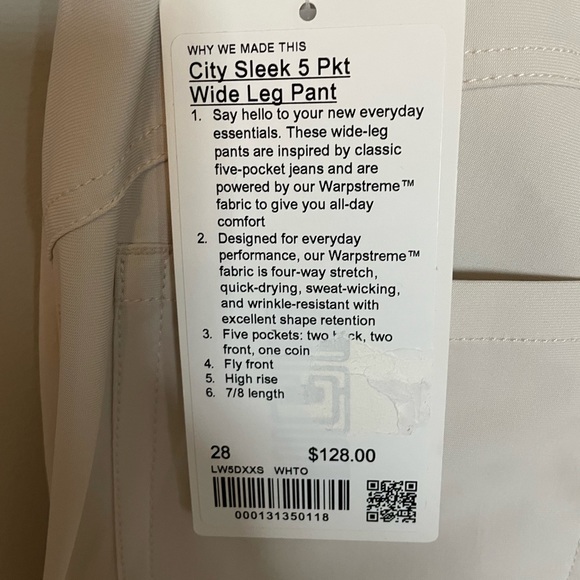Lululemon City Sleek Wide Leg 5 pocket Pant Sz 6/8 - Picture 8 of 8